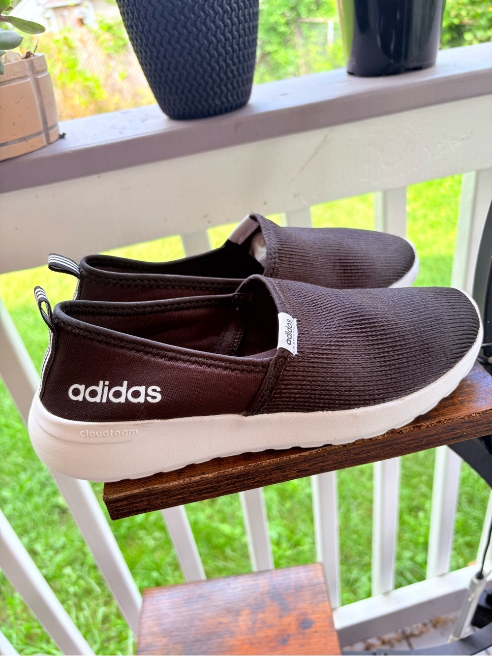 adidas Black Slip-On Cloudfoam Casual Sneakers Women’s 6.5